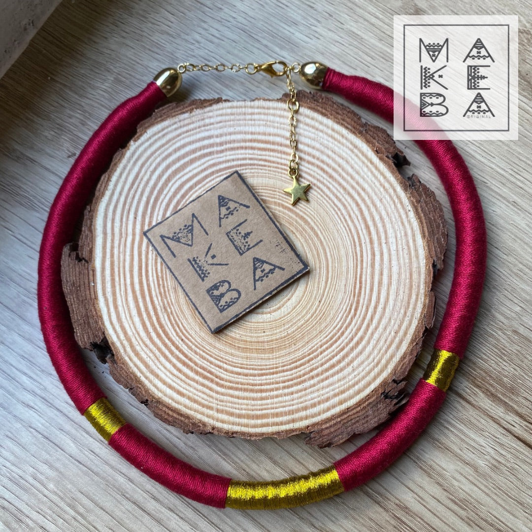 Collarino singolo - Rosso Borgogna Gold Oro