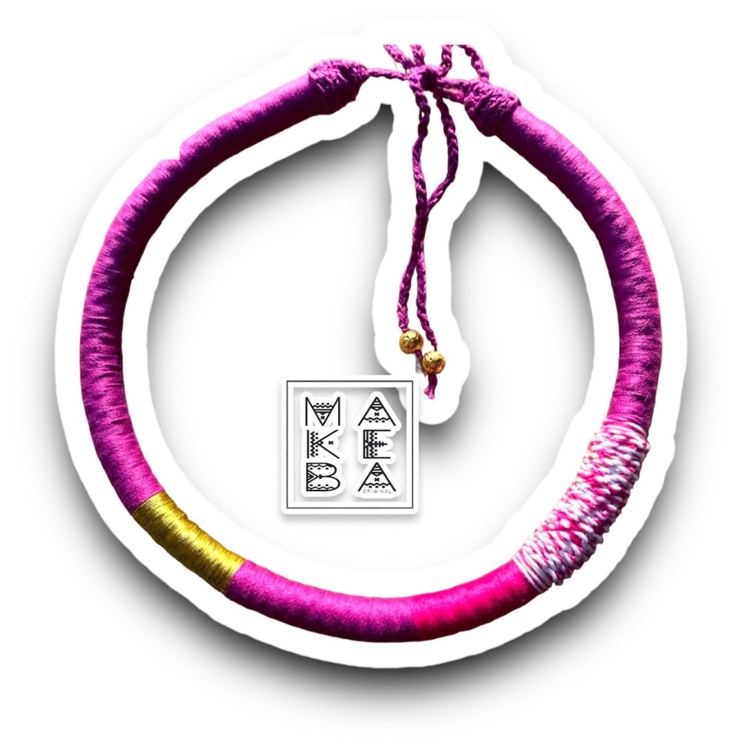 Collana singola - Habibi - Magenta rosa oro gold