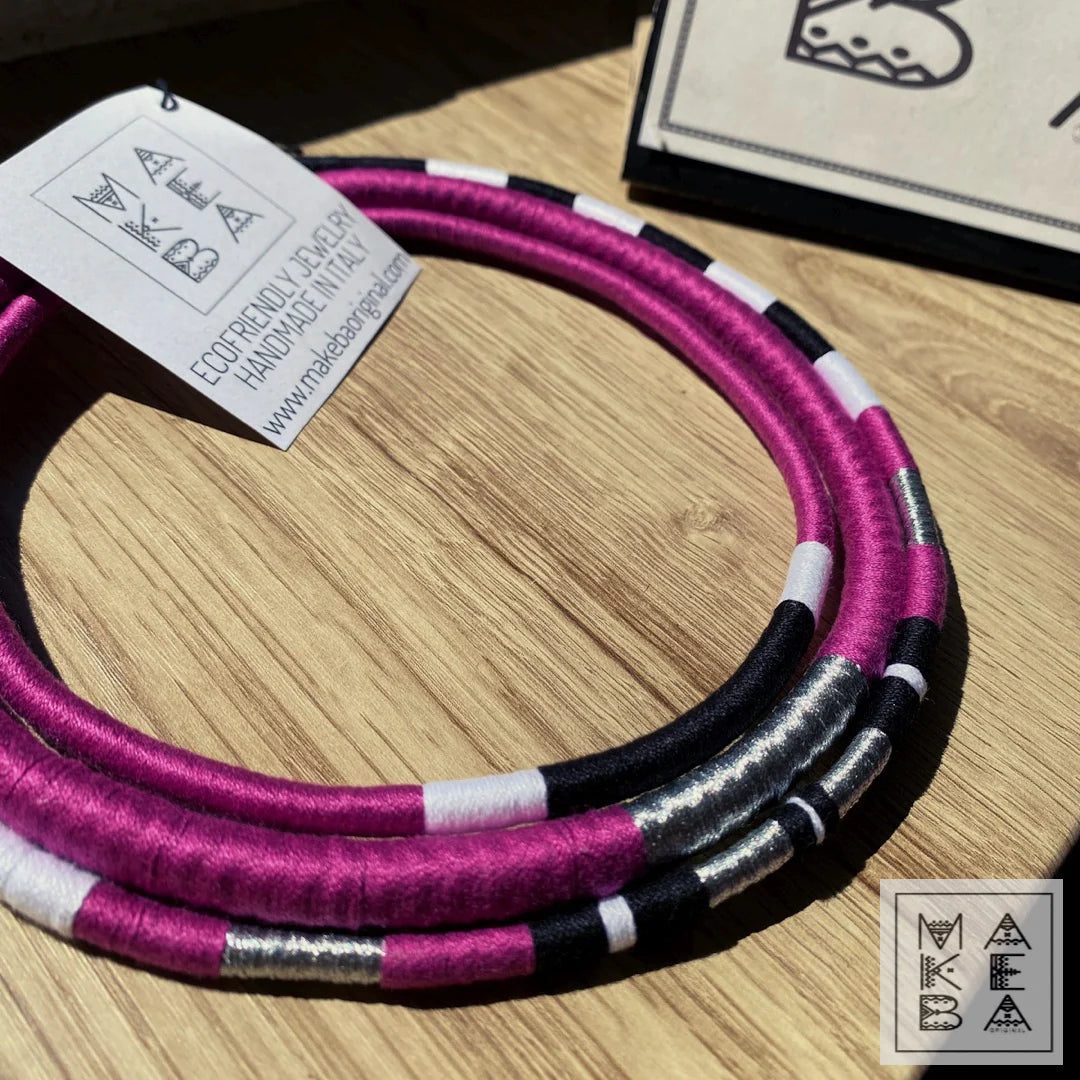 Girocollo Tri Silver - Cairo - Magenta Rosa Argento