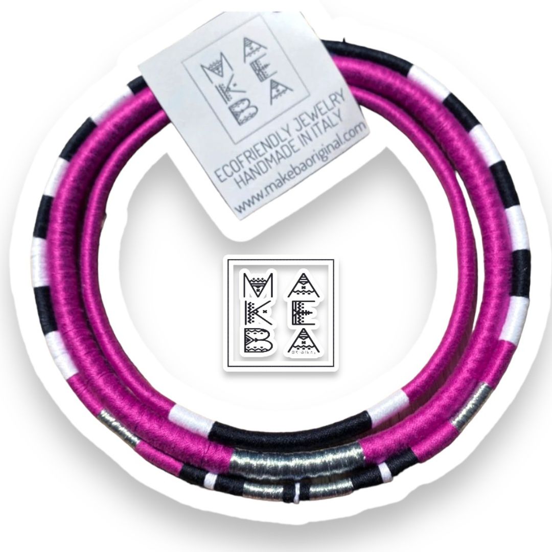 Girocollo Tri Silver - Cairo - Magenta Rosa Argento