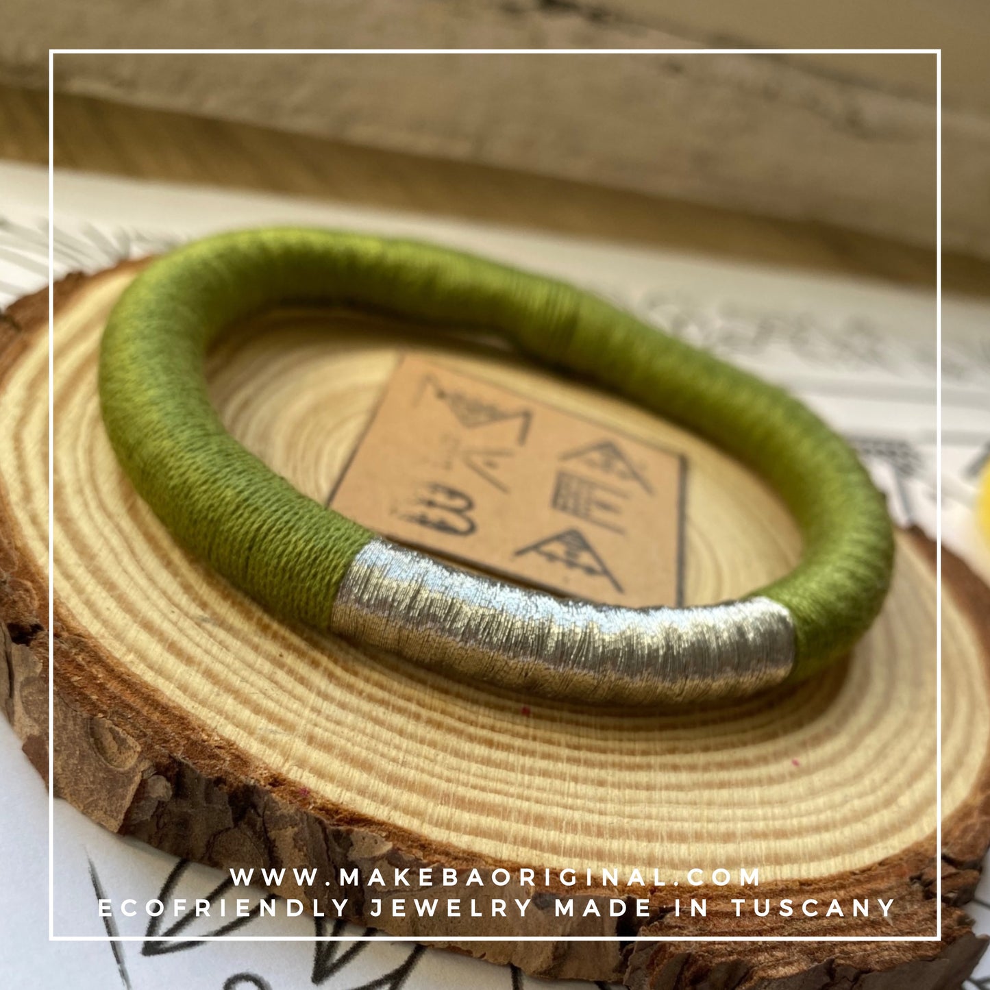 Bracciale Bangle Classic - Verde Oliva Argento Silver