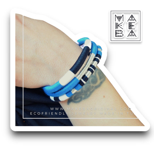 Bracciale Tri Cairo - Blu elettrico silver argento