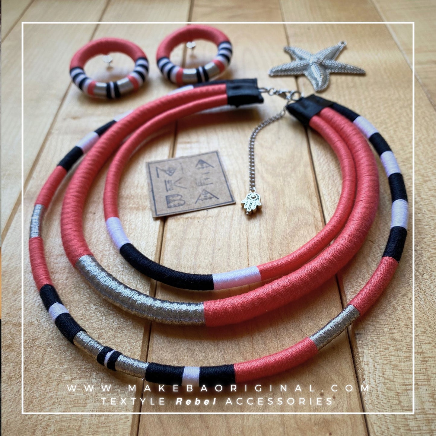 Girocollo Tri - Cairo - Corallo Argento Silver