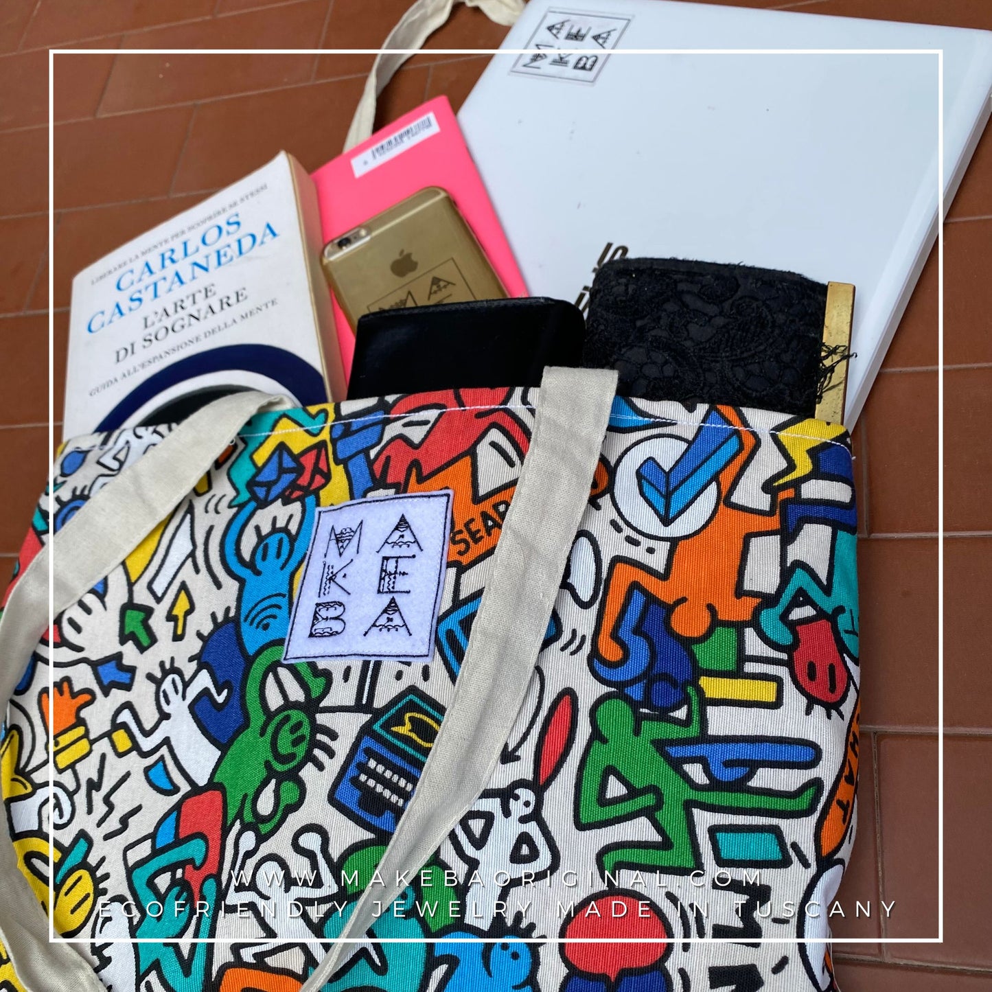 Tote Bag - Doodle “Haring” - Poliestere e cotone organico