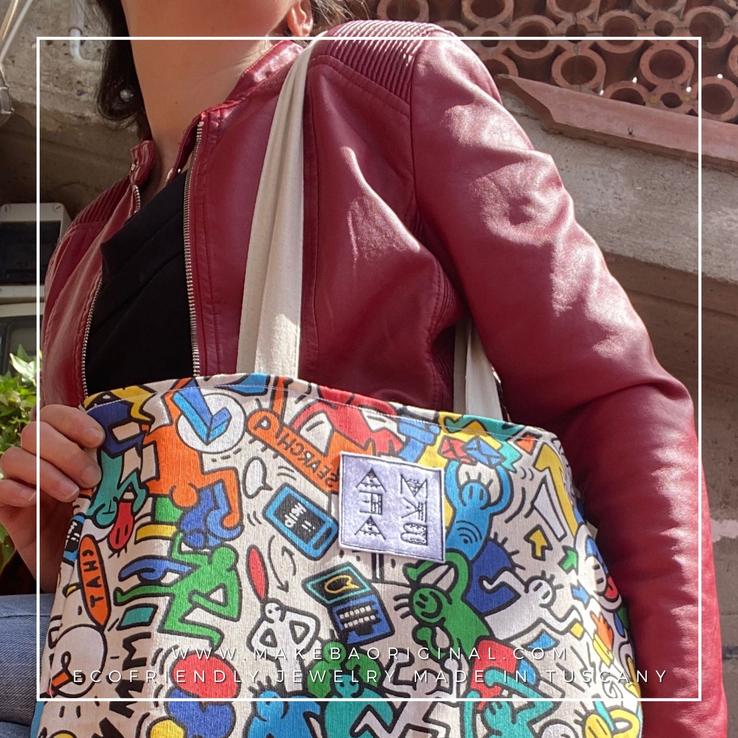 Tote Bag - Doodle “Haring” - Poliestere e cotone organico