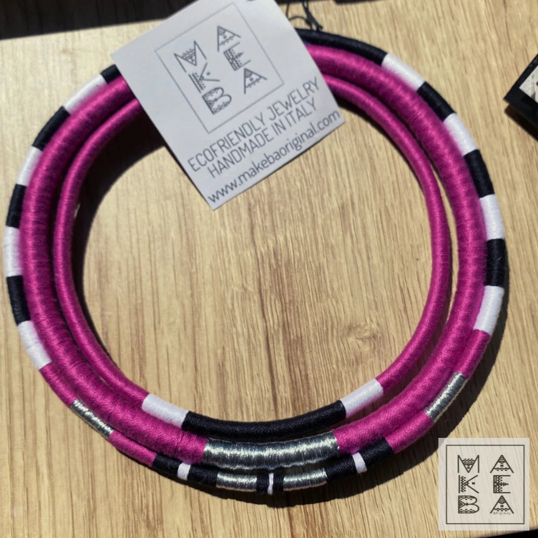 Girocollo Tri Silver - Cairo - Magenta Rosa Argento