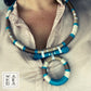 COLLANA ANTHEA  - BEIGE PETROLIO CASTAGNA