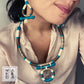 COLLANA ANTHEA  - BEIGE PETROLIO CASTAGNA
