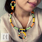 COLLANA ANTHEA  - ARANCIO BLU SALVIA ZAFFERANO
