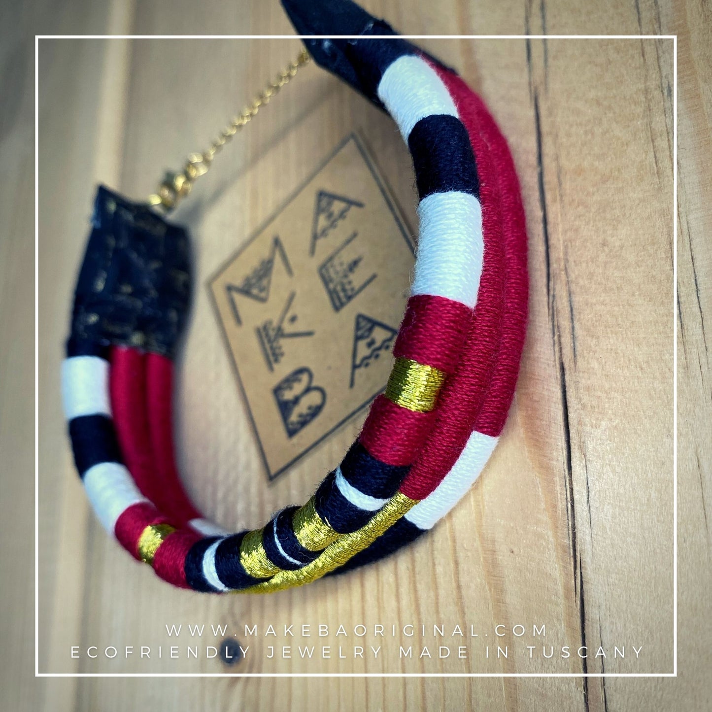 Bracciale Tri Cairo - Borgogna rosso oro gold