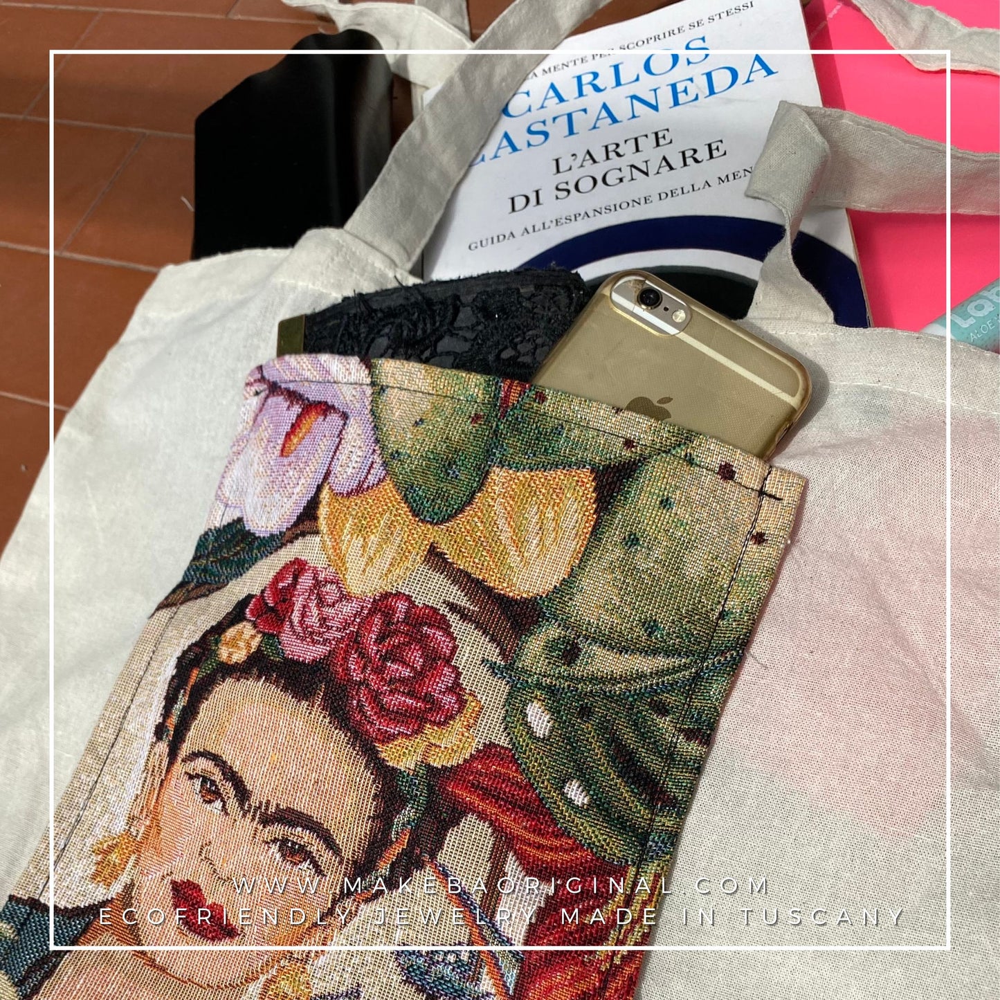 Shopper tasca esterna - Frida - Gobelin e cotone organico