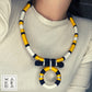 COLLANA ANTHEA  - NERO BIANCO ZAFFERANO