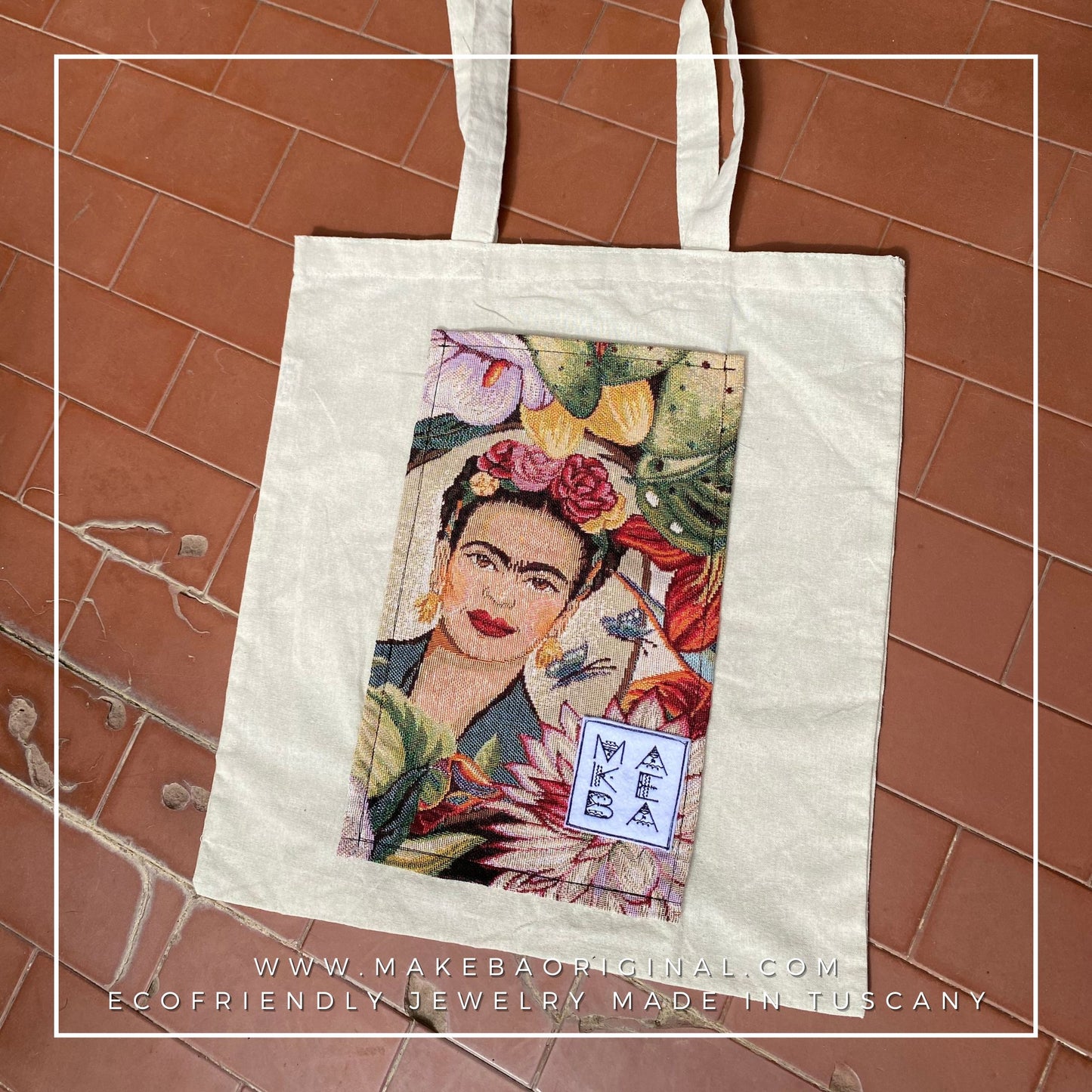 Shopper tasca esterna - Frida - Gobelin e cotone organico