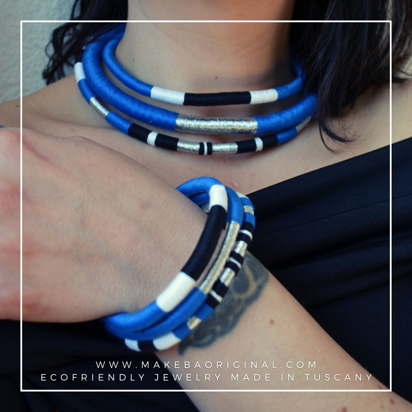 Bracciale Tri Cairo - Blu elettrico silver argento