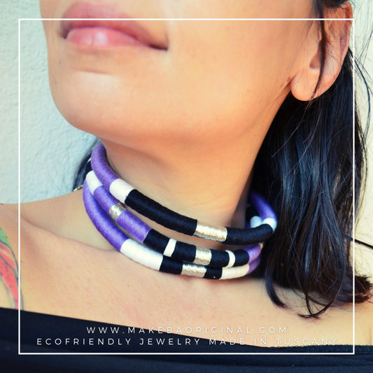 Collarino Iconic- Cleopatra - Viola Argento Silver