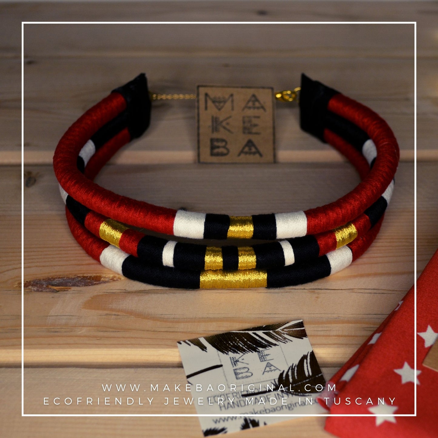 Collarino Iconic - Cleopatra - Rosso Borgogna Oro Gold
