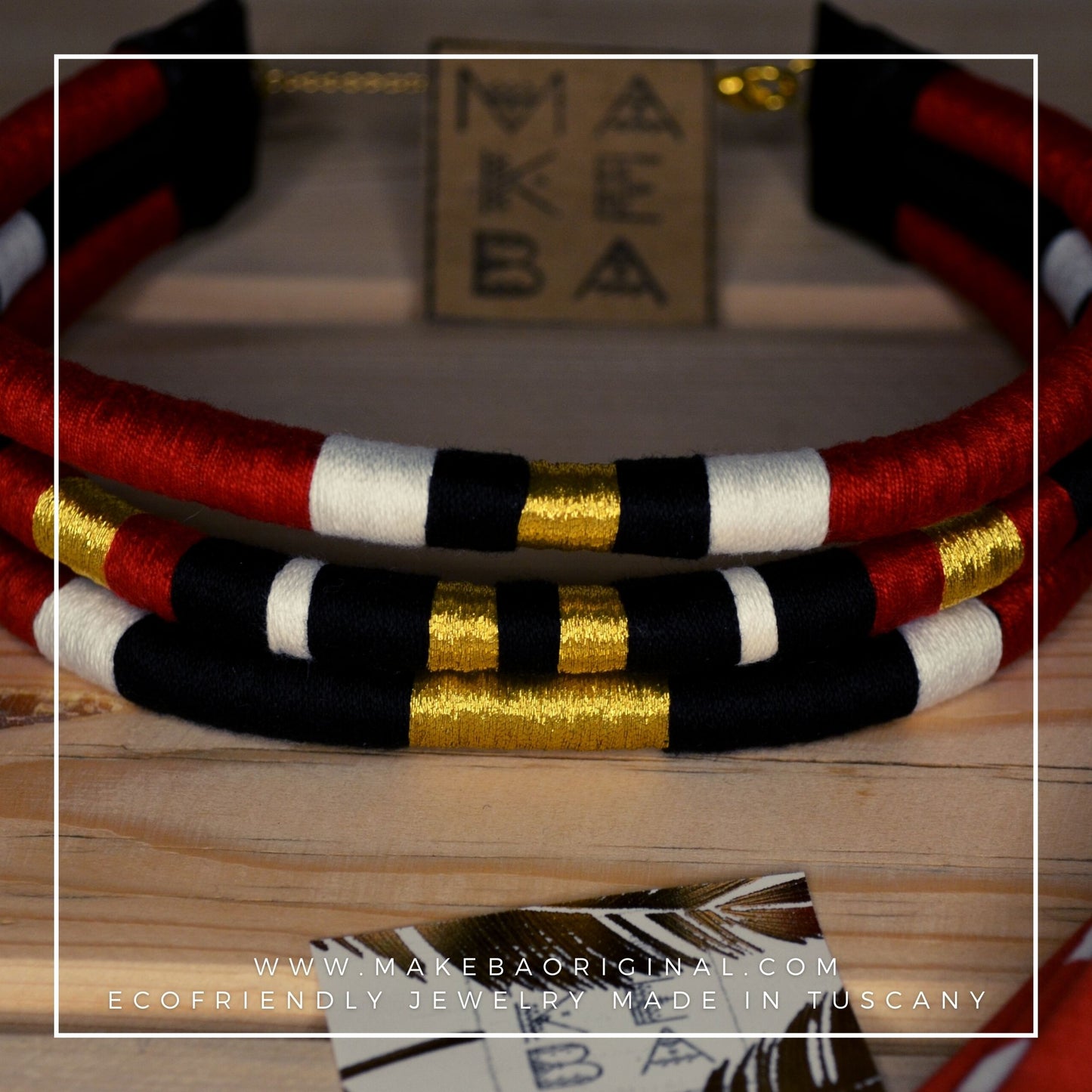 Collarino Iconic - Cleopatra - Rosso Borgogna Oro Gold