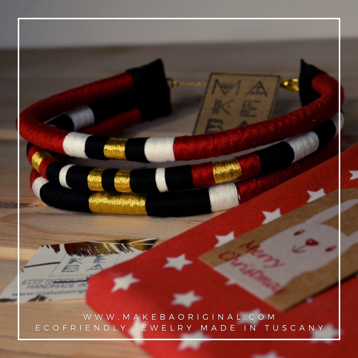Collarino Iconic - Cleopatra - Rosso Borgogna Oro Gold
