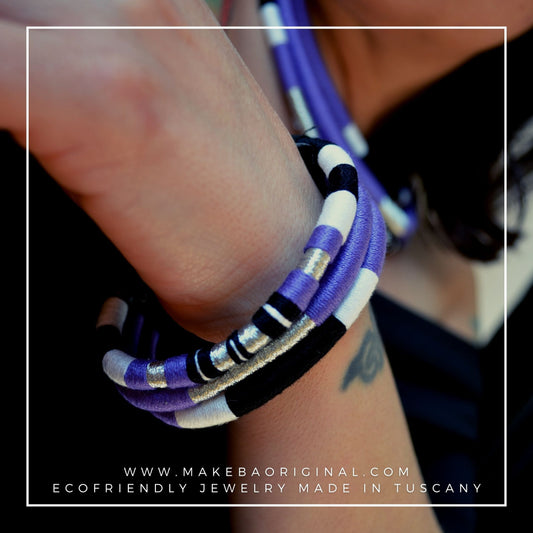 Bracciale Tri Cairo - Viola Argento silver