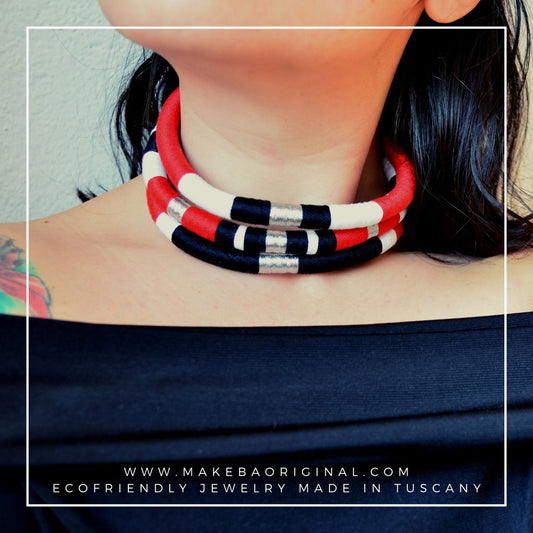 Collarino Iconic - Cleopatra - Rosso Argento Silver