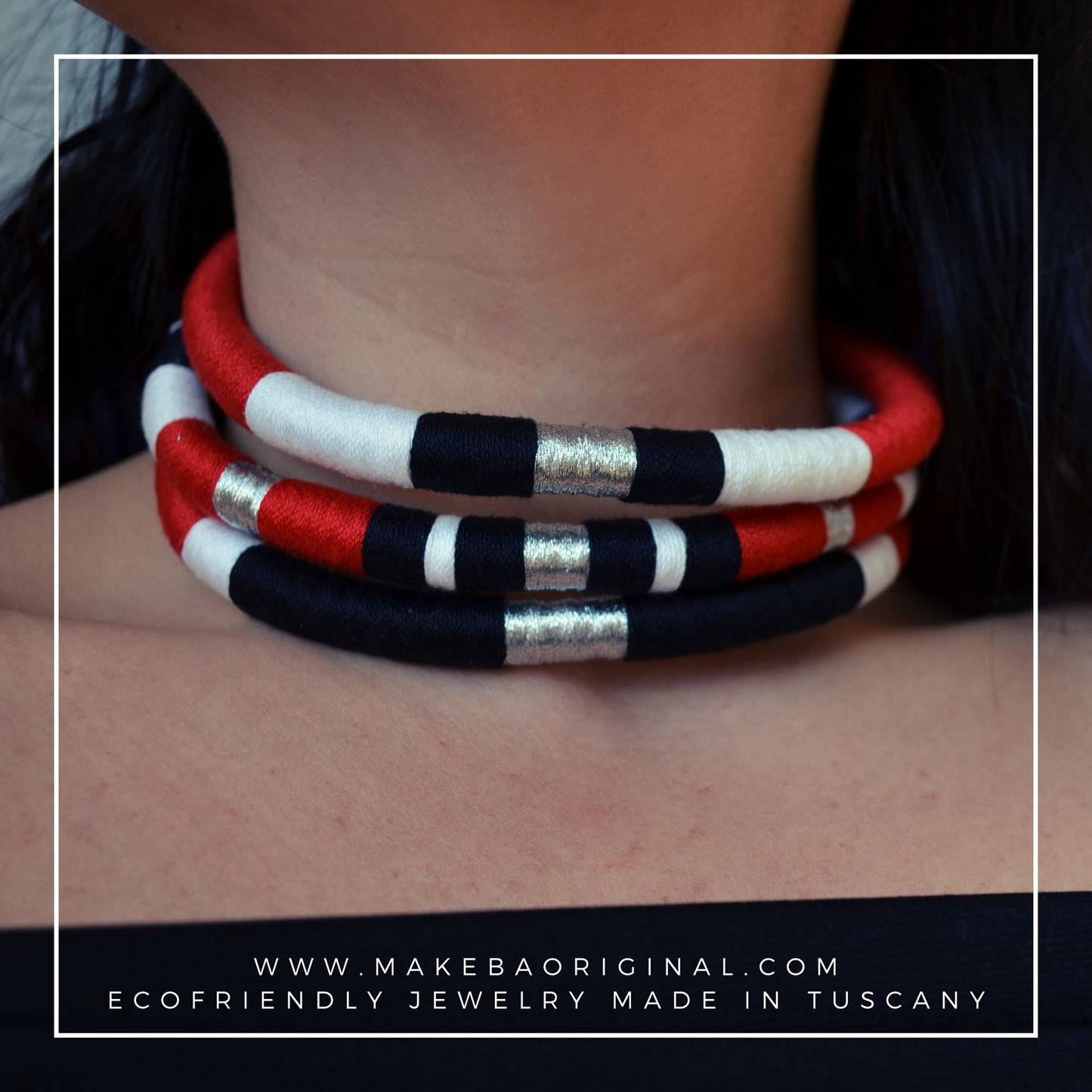 Collarino Iconic - Cleopatra - Rosso Argento Silver