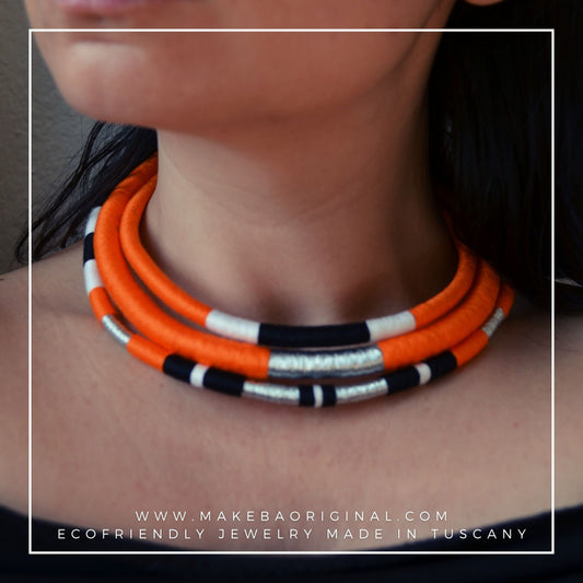 Girocollo Tri - Cairo - Arancio Argento Silver