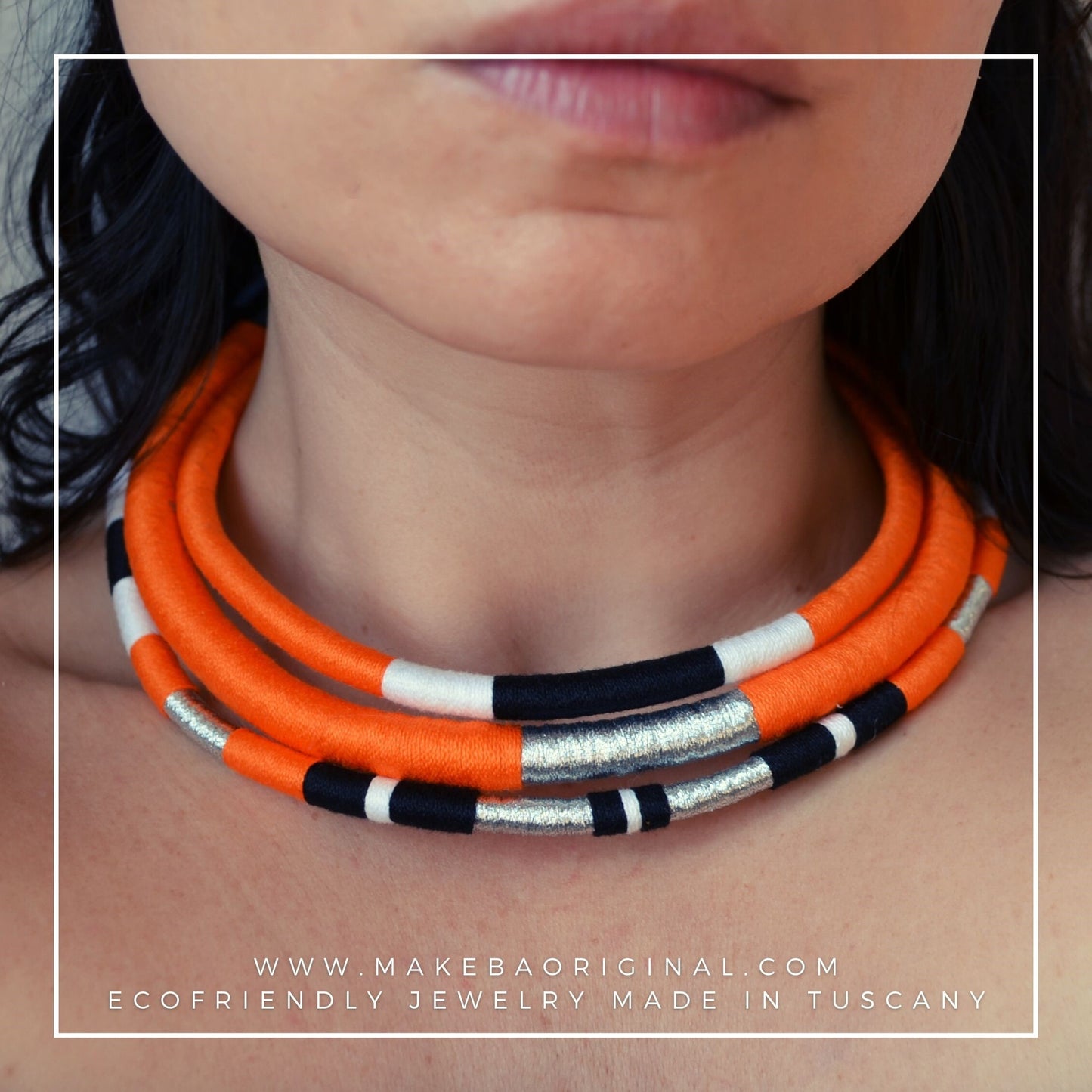 Girocollo Tri - Cairo - Arancio Argento Silver
