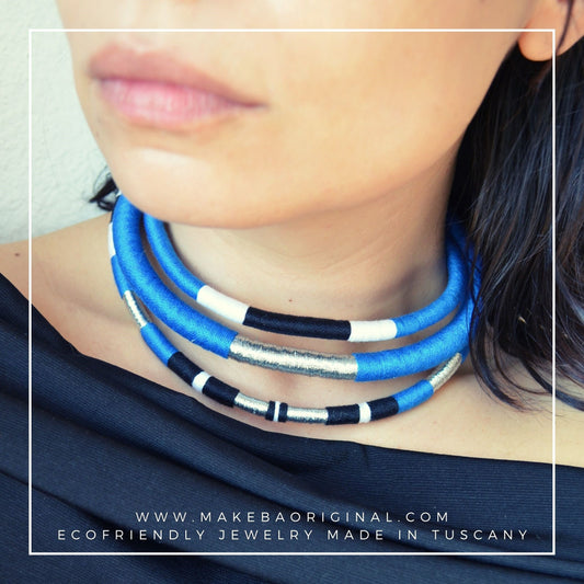 Girocollo Tri - Cairo - Blu Elettrico Argento Silver