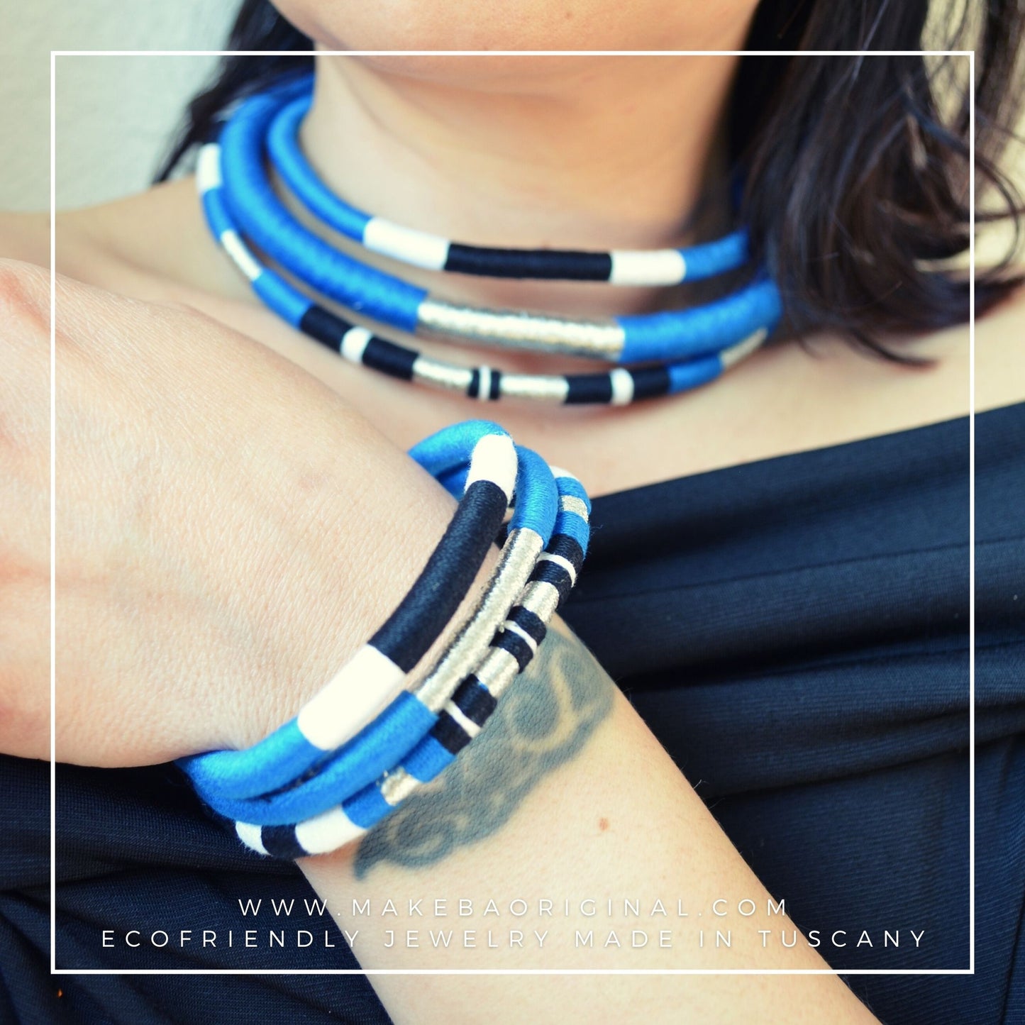Bracciale Tri Cairo - Blu elettrico silver argento