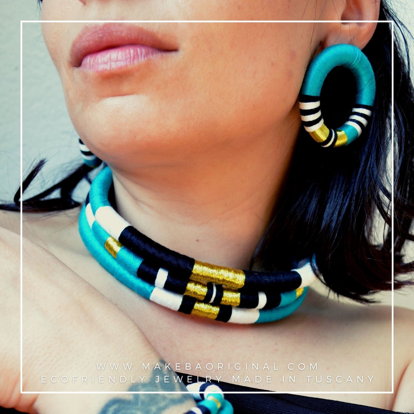Collarino Iconic - Cleopatra - Verde Petrolio Oro Gold