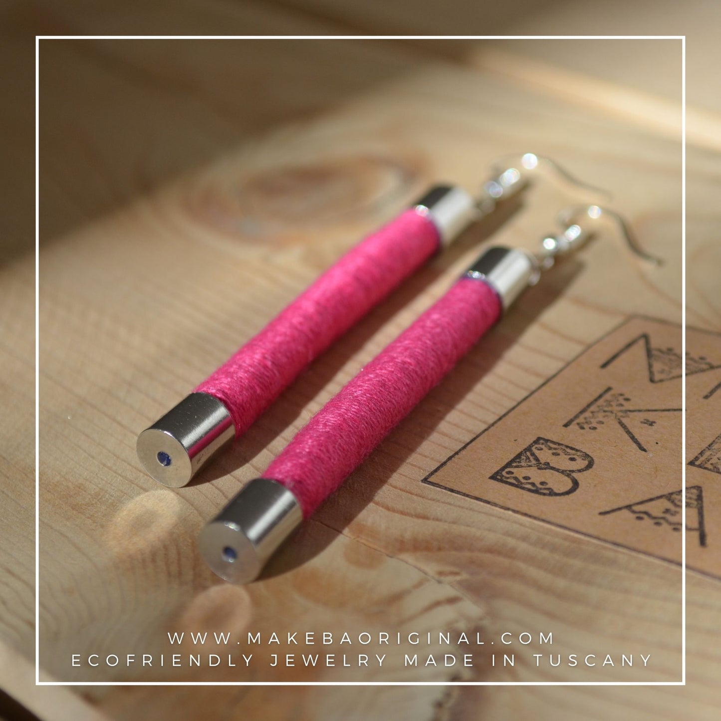 Orecchini Classic - Fuxia rosa silver