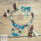 COLLANA ANTHEA  - BEIGE PETROLIO CASTAGNA