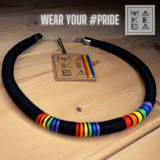 Collarino Singolo Classic - PRIDE! - Arcobaleno Nero