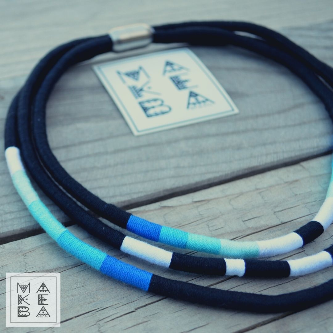 Collana Tri Zoe - Blu elettrico Azzurro