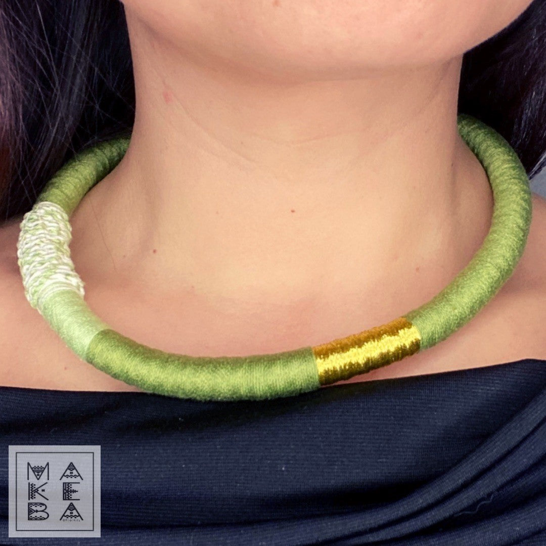 Collana singola - Habibi - Verde Oliva oro gold