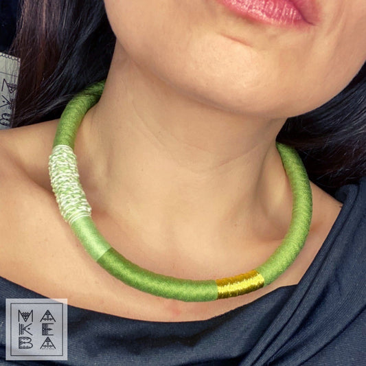 Collana singola - Habibi - Verde Oliva oro gold